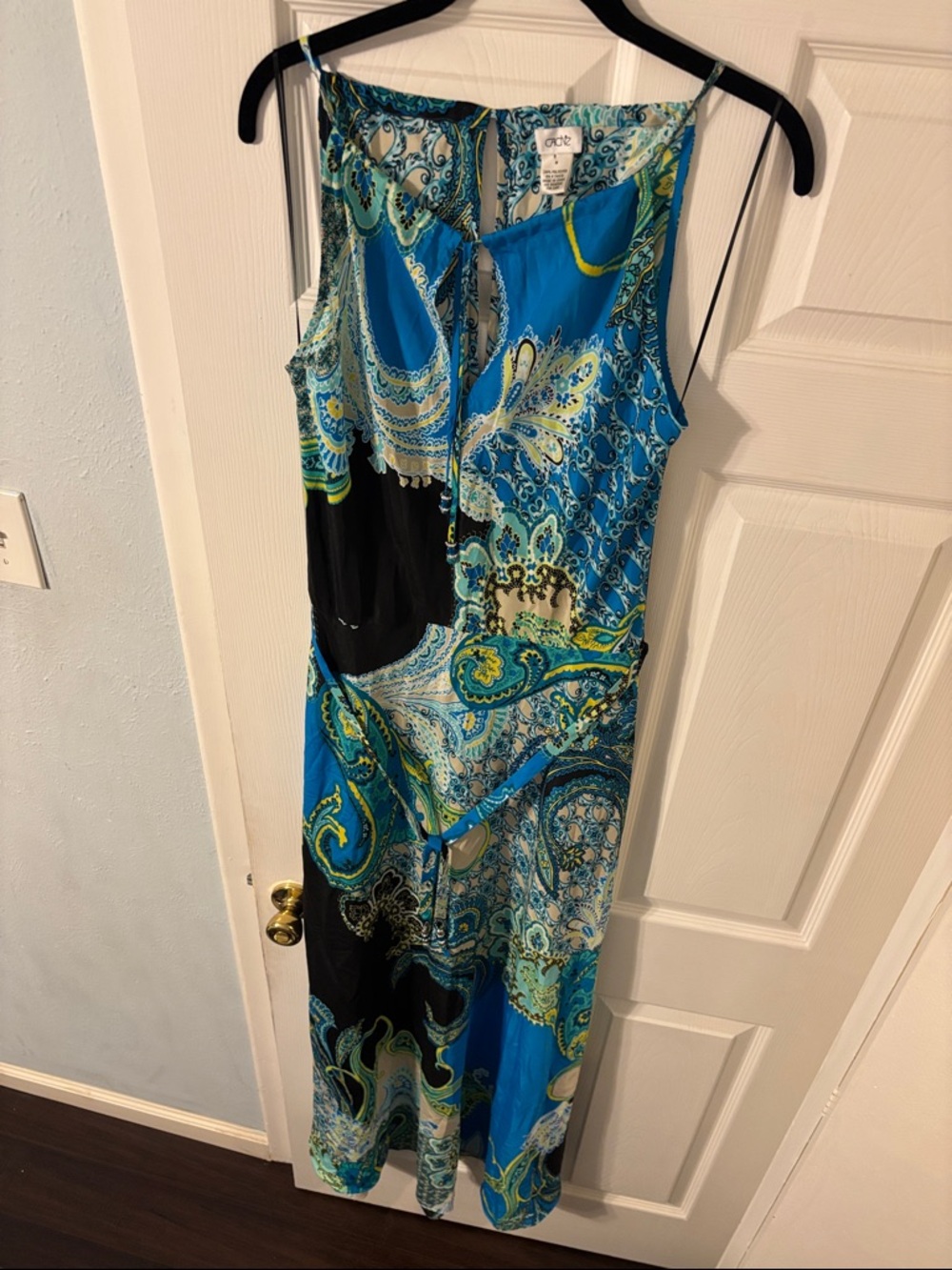 Cache Blue Paisley Maxi Dress with Black Panels never used - Picture 2 of 10